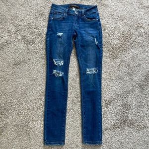A2 Distressed Ankle Skinny Jeans